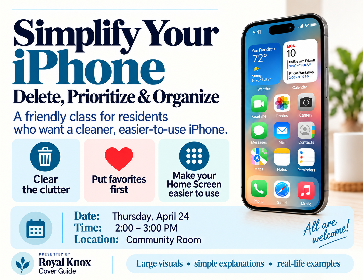Sample Simplify Your iPhone event flyer
